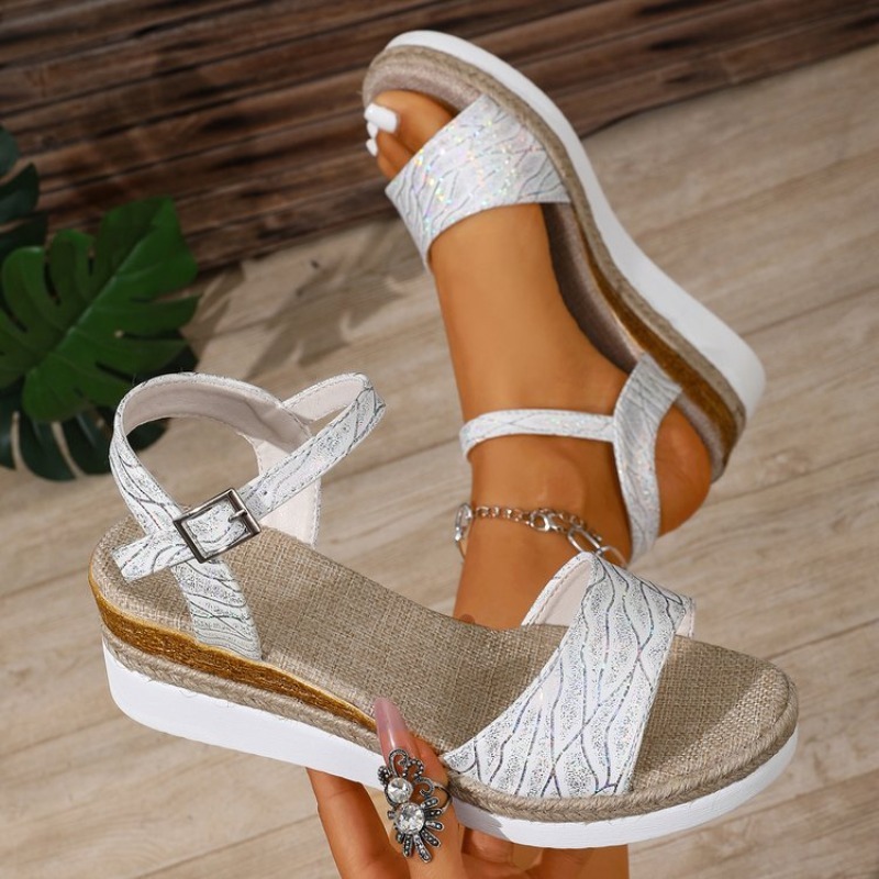 Wedge Espadrille Women - Новые женские белые сандалии на танкетке