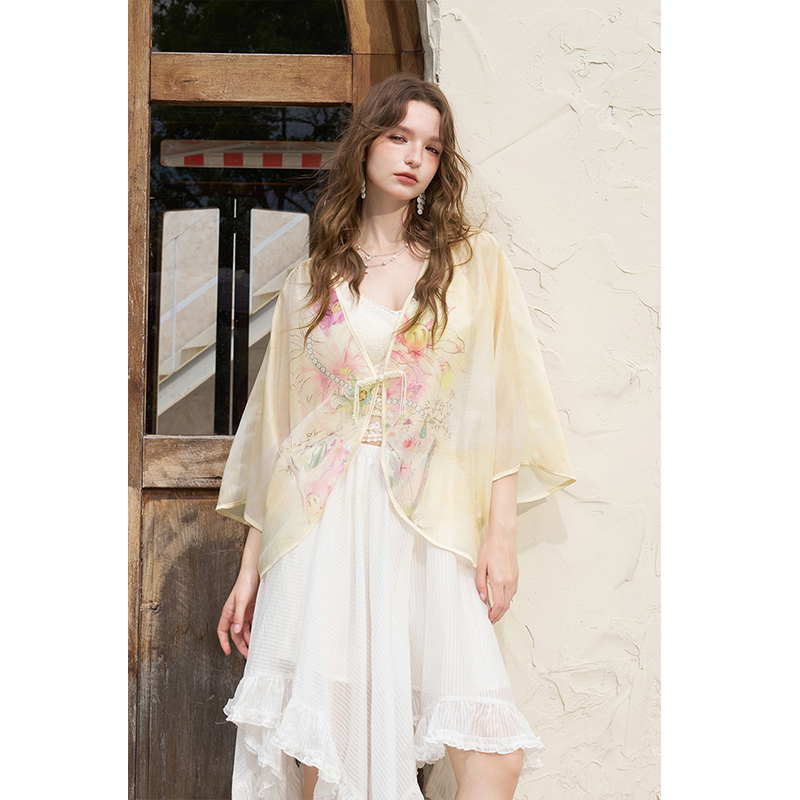 ELFSACK Новая китайская куртка – обзор и цена Kimono Sheer Floral