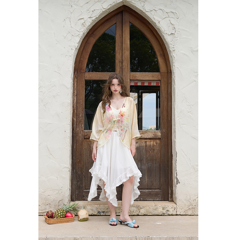 ELFSACK Новая китайская куртка – обзор и цена Kimono Sheer Floral