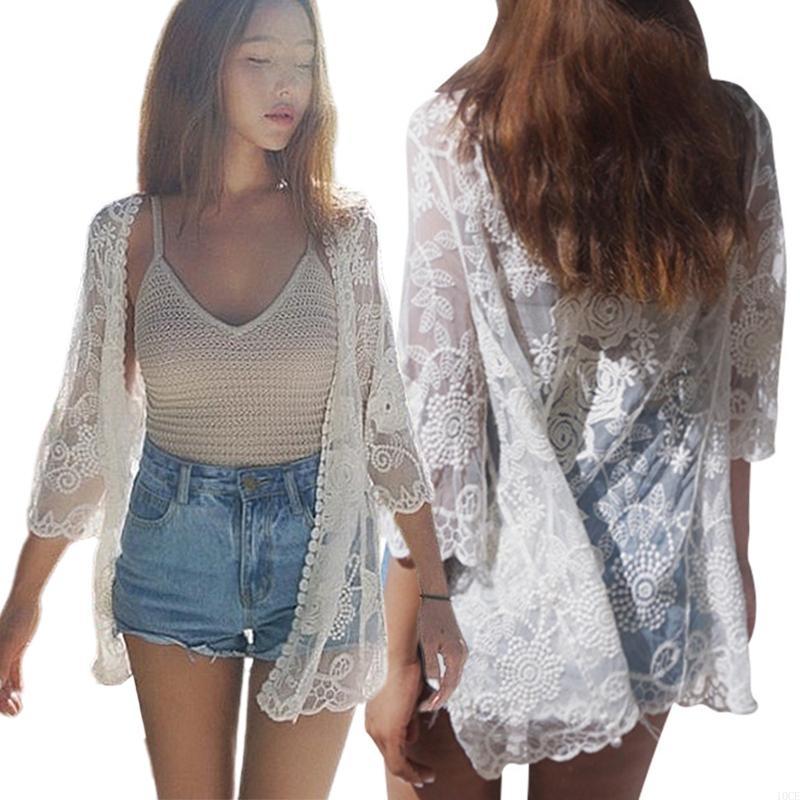 Женщины кружев открытый фронт  – обзор и цена Kimono Sheer Floral