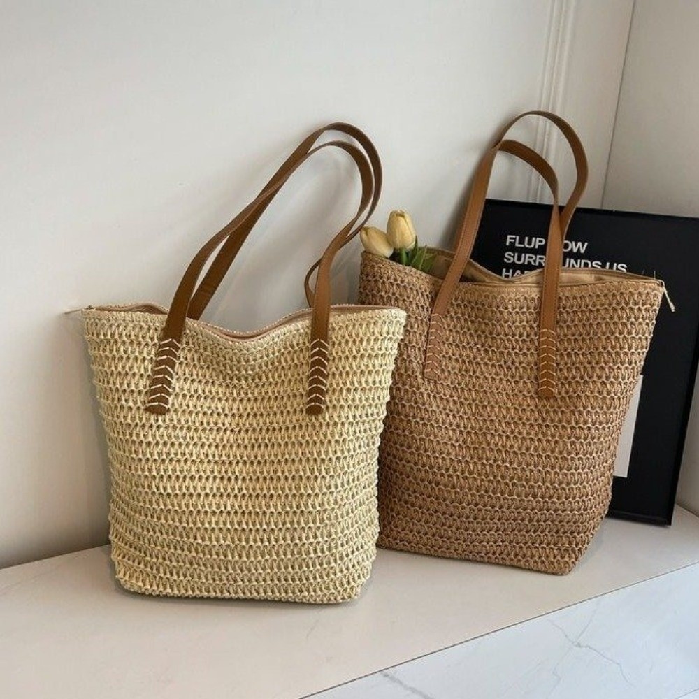 Милая однотонная плетеная сумк – обзор и цена Tote Bag Beach