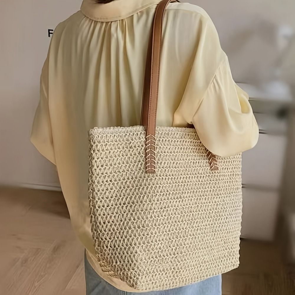 Милая однотонная плетеная сумк – обзор и цена Tote Bag Beach